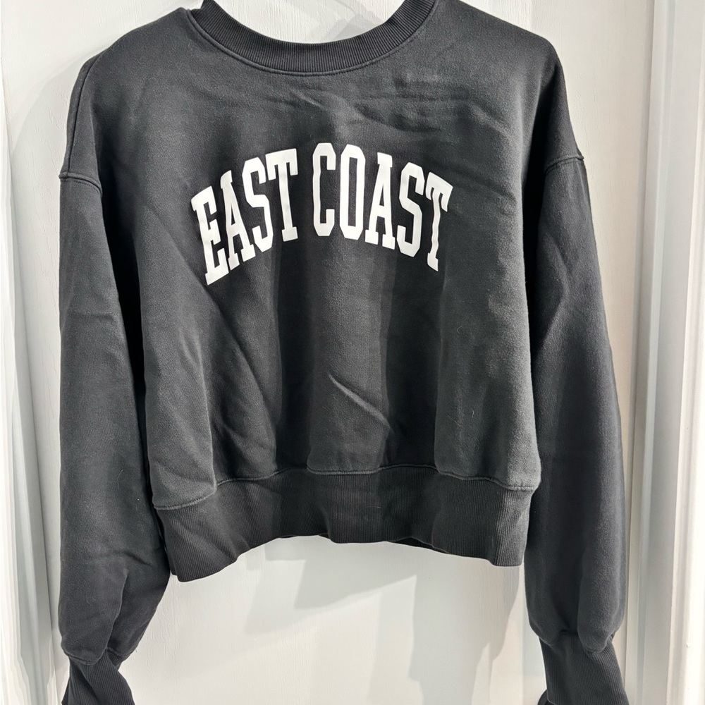 Old Navy Black East Coast Crop Sweatshirt